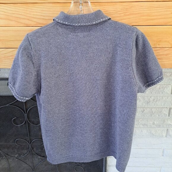 Vintage Women's Cotton Ramie Size Small Embroidered Floral Festival Sweater 3D - Picture 7 of 10